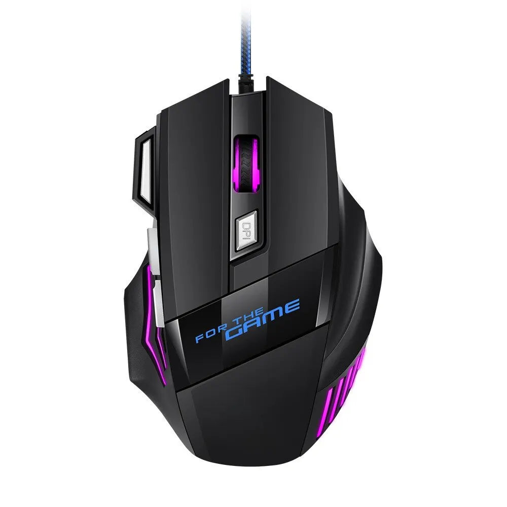 New Hyperspeed USB Gaming Mouse, RGB Backlit Ergonomic Game Mice, 7D Esports Wired Mouse for Laptop PC Gamer