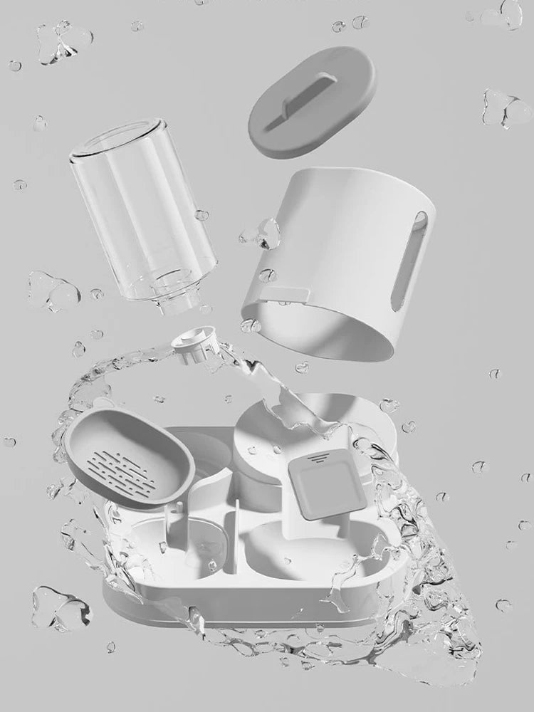 Hot pet feeding and drinking water two-in-one food smooth large-capacity feeding and drinking water bowl cat food bowl dog bowl