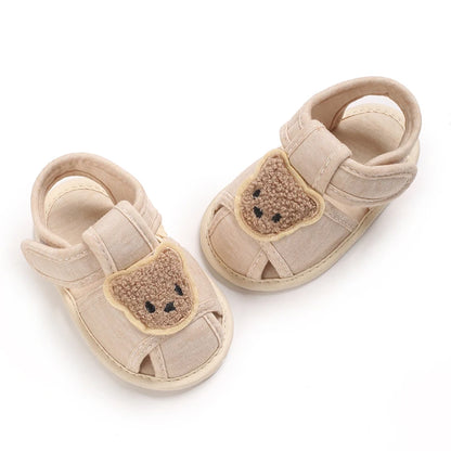 Cute Bear Soft Sole Comfortable Sandals for Infants and Toddlers, Baotou Anti Kick First Step Shoes 0-18 Months