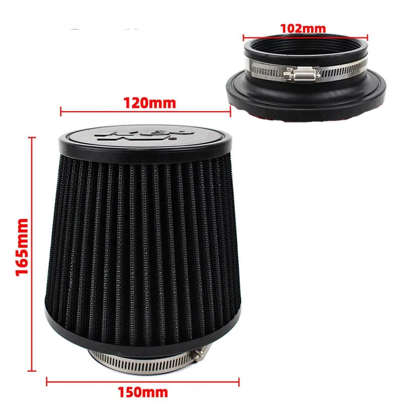 Car Mushroom Head Universal High Flow Intake Air Filter 102mm 89mm 76mm 3 3.5 4 Inch Cone Tapered Air filters for K&N 14084-2
