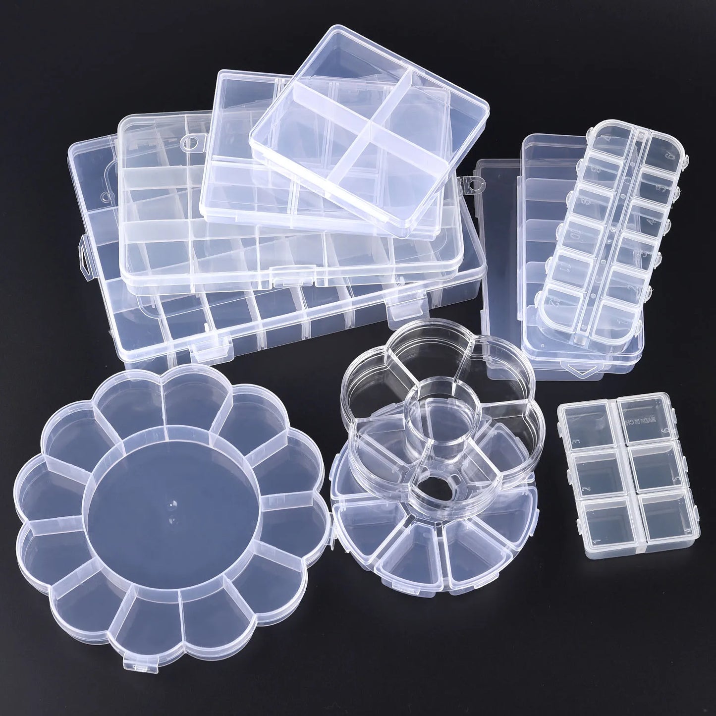 Plastic Transparent Storage Box Jewelry Beads Container Jewelry Tools Accessories Box Small Items Sundries Organizer Case
