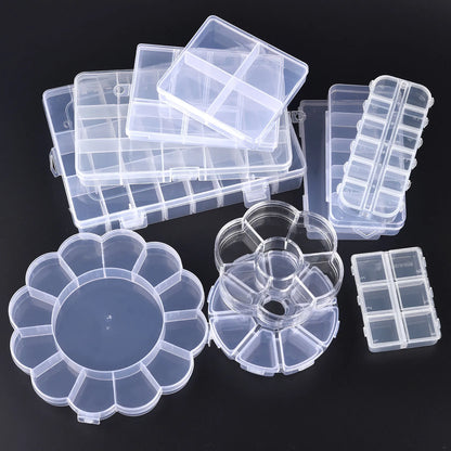 Plastic Transparent Storage Box Jewelry Beads Container Jewelry Tools Accessories Box Small Items Sundries Organizer Case