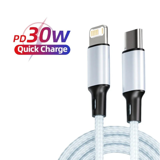PD 30W Fast Charger For iPhone 15 11 12 13 14 Pro Max XR X XS Max 8 Plus Phone Charger Cable Fast Charging Accessories