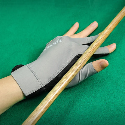 1pc Open Finger Billiard Gloves Breathable Polyester Snooker Pool Glove Adjustable Sticker Smooth Soft Lightweight Amateur Train