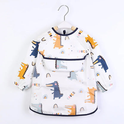 Baby Smock Bibs Waterproof Long Sleeve Eating Feeding Art Apron Newborn Toddler Burp Cloths Fit 0-3 Years Dropshipping