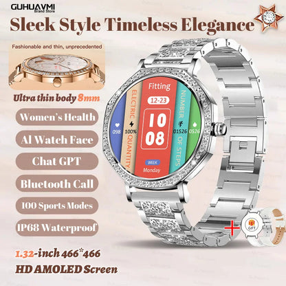 2026 Ultra Thin Women Smart Watch Screen Always Display Time Sports Bracelet Bluetooth Call Fashion Smartwatch Ladies Best Gift