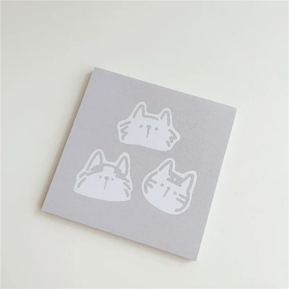 50Sheets, Cartoon Brief Strokes, Cute Cat Memo Pad, Simple Style Kawaii Message Paper, Student To Do List Notes, School Stationery