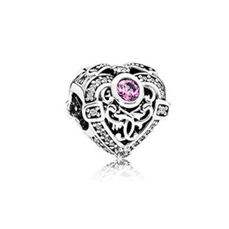 Hot Selling 925 Silver Pink Cake, Dog Paw, Luggage, Cup Bead Pendant Suitable for European Original Bracelet DIY Exquisite Jewelry