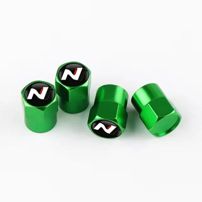 4Pcs Car Wheel Tire Valve Caps Air Stem Covers For N Line Sonata Tucson Azera Elantra Veloster Kona Santa Accessories