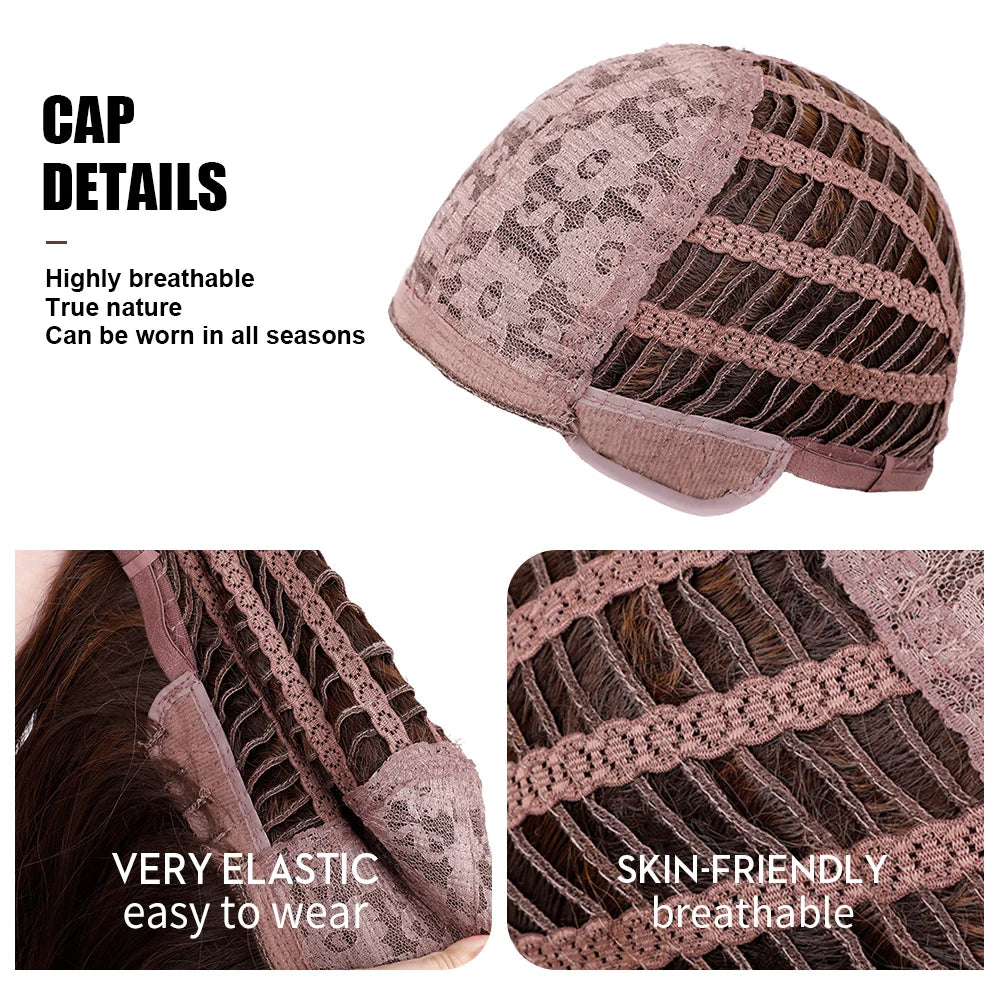 CharmSource Blonde Long Hair Natural Straight Wig, Synthetic Wigs  for Women Daily Party High Density