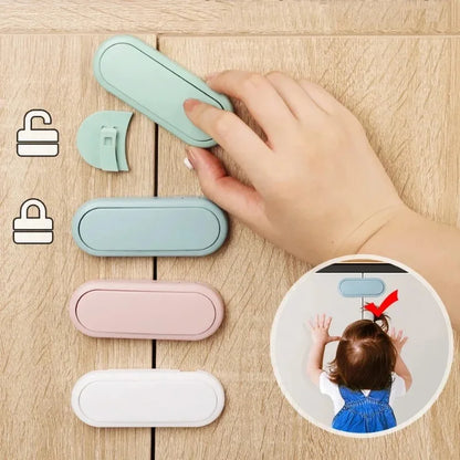 3/5/10Pcs, Children's Drawer Safety Latch, Cabinet Door Protection, Baby Anti Pinch Hand Invisible Lock, Opposite Door Wardrobe Lock