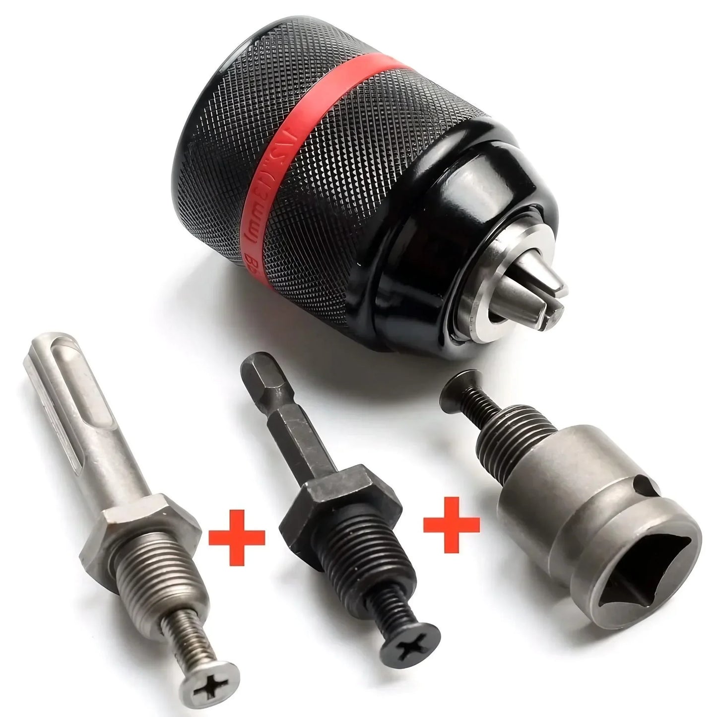 STONEGO 2 Size 1.5-10mm Drill Chuck Adapter, Convert Impact Wrench to Electric Drill, 3/8-24UNF, Lightweight & Reliable