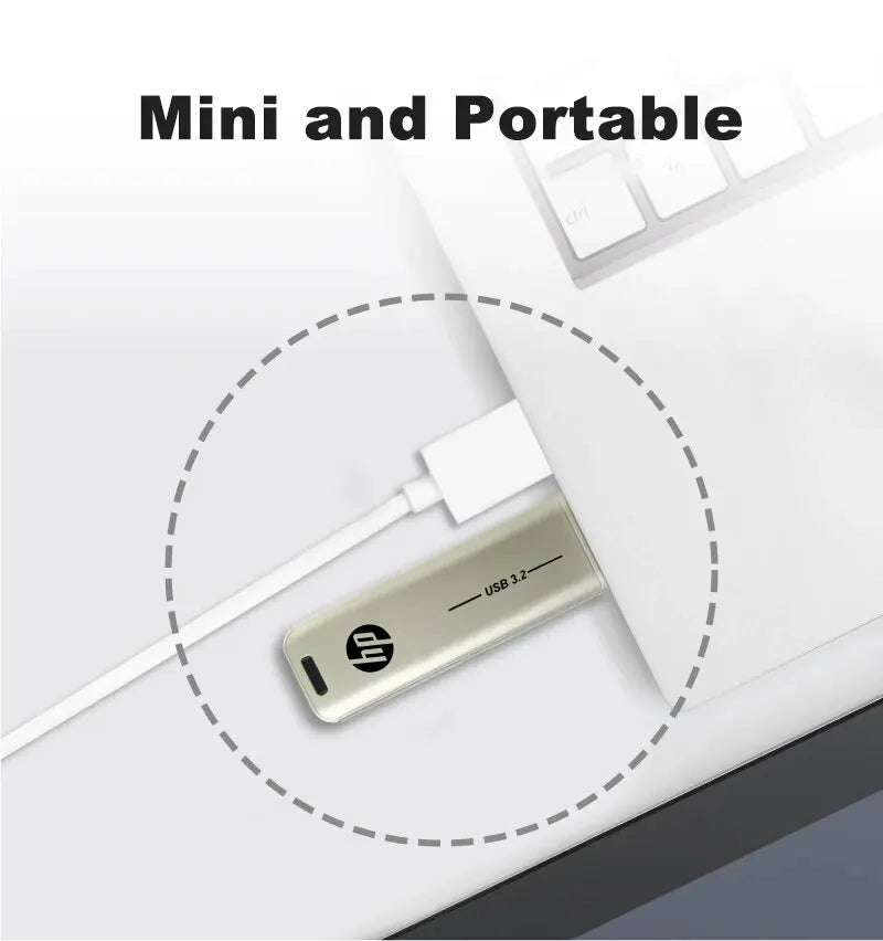 HP USB Flash Drive, 3.2 32GB 64GB, High Speed Sticks, External Storage, Metal Pen Drive, Creative Personality Car Music