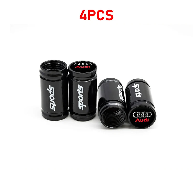 Anti-Rust Car Tire Valve Stem Caps Suede Keychain For Audi Sline A3 A1 A4 A6 B8 A5 B7 C7 A7 A8 B9 B6 C6 R Auto Wheel Accessories