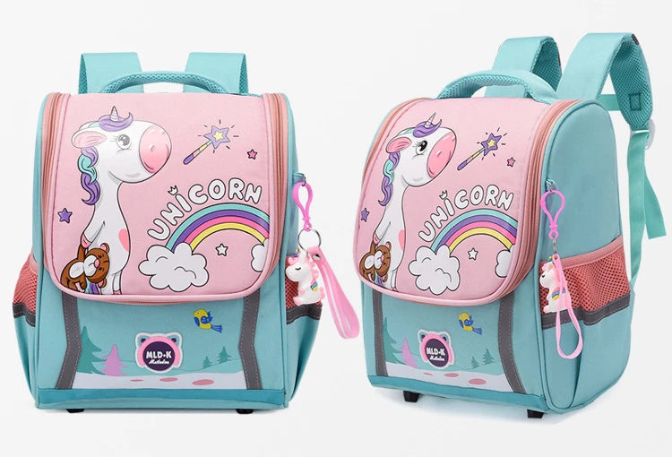 Cute Girls Unicorn Backpacks For Boys 1-3 Grade Cartoon Orthopedic Waterproof Backpack Kindergarten School Bag Mochila Escolar
