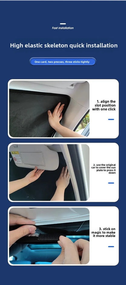 Car Window Sunshade Cover, Sun Shade, Windshield Visor Protector Windscreen Folding, Auto UV Protection Curtain Styling Accessories