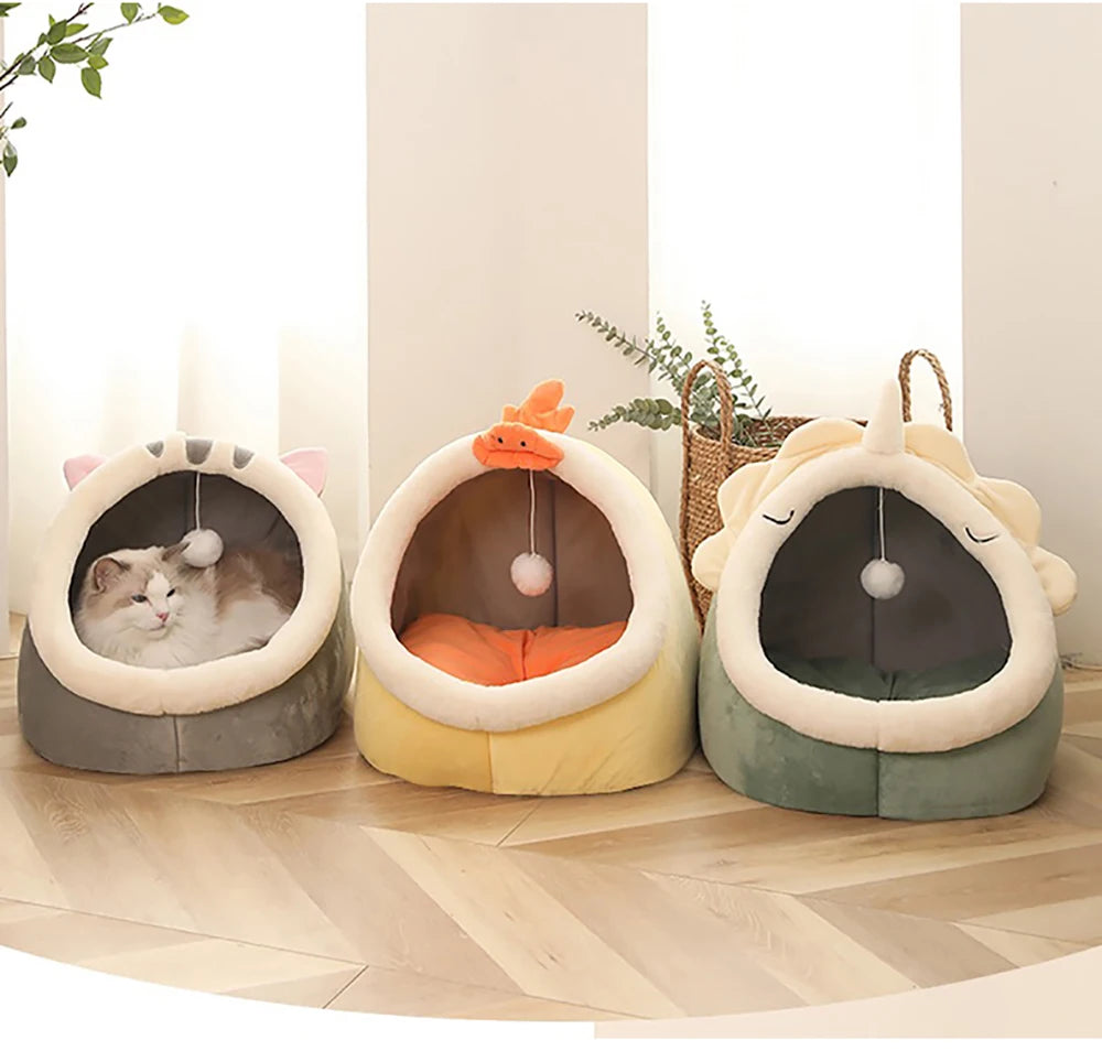 Deep Sleep Cat Bed, Cartoon Pet Bed, Foldable Removable Washable Pet Sleeping Bed for Small Dog, Mat Bag Cave, Cats Bed