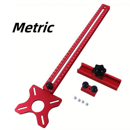 MM/Inch Multifunctional Cabinet Hardware Jig and Router Guide, 4 in 1 Router Milling Groove Bracket, Router Circle Cutting Jig