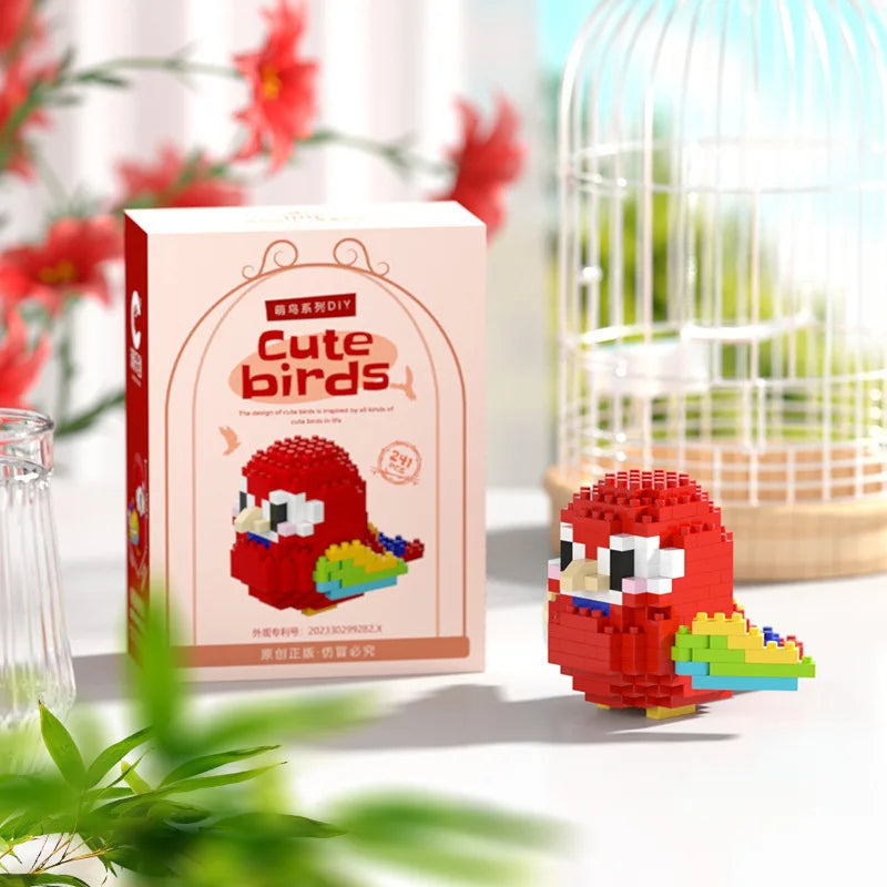 Moe Bird Series Building Block Toys Assembly, Tabletop Ornaments, Children's Educational Toys, Suitable for Boys and Girls, Christmas Gift
