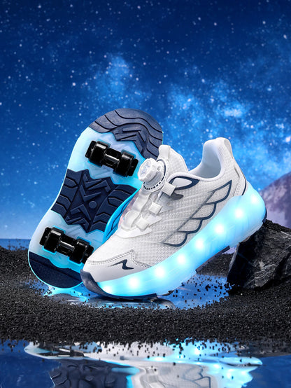 Children's and Teenage Roller Skates - Fashionable Upgraded Edition with Enhanced Stability - Detachable Dual-Use Sports Shoe
