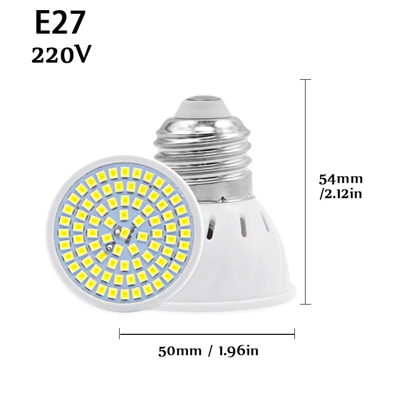 5pcs/lot Lampada LED Bulb GU10 E27 E14 MR16 3W 5W 7W 220V 240V Bombillas LED Lamp SMD 2835 48LED 60LED 80LED Spotlight
