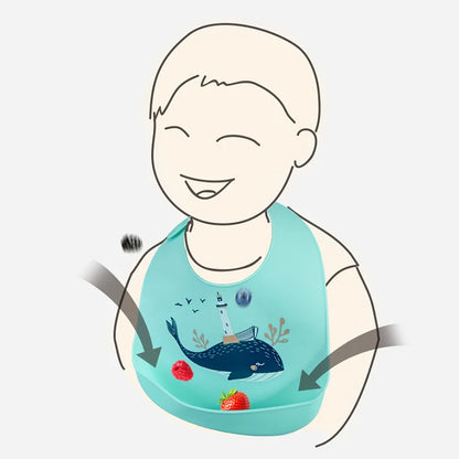 Babero de silicona impermeable para bebé, diseño de plátano, para alimentación de recién nacidos, delantal suave comestible, bufanda ajustable para eructos de bebé