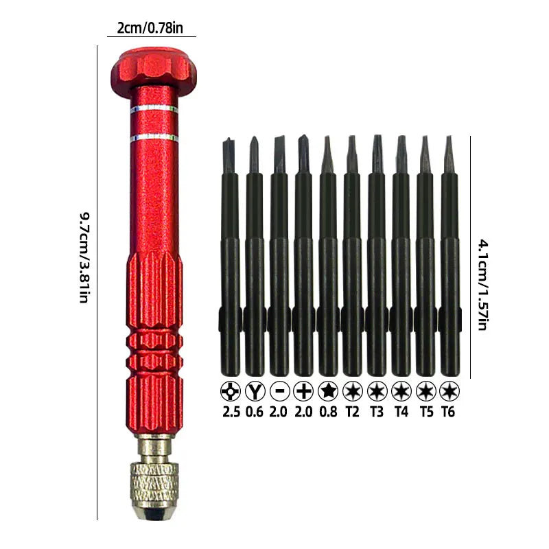 10-in-1 Precision Screwdriver Set for Mobile Phones, Notebooks, and Computers - Perfect for Small Maintenance and Disassembly