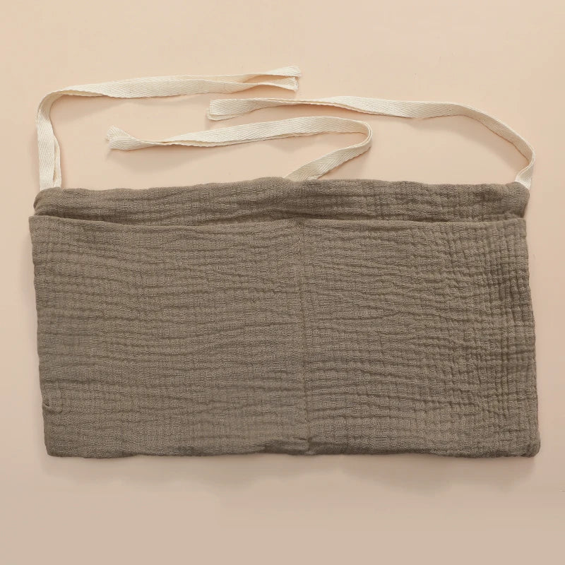 100% Cotton Baby Crib Storage Bag Multifunctional Newborn Bed Headboard Organizer For Kids Baby Bedding Diaper Bag