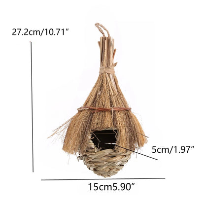 17 Styles Birds Nest Bird Cage Natural Grass Egg Cage Bird House Outdoor Decorative Woven Hanging Parrot Nest Houses Pet Bedroom