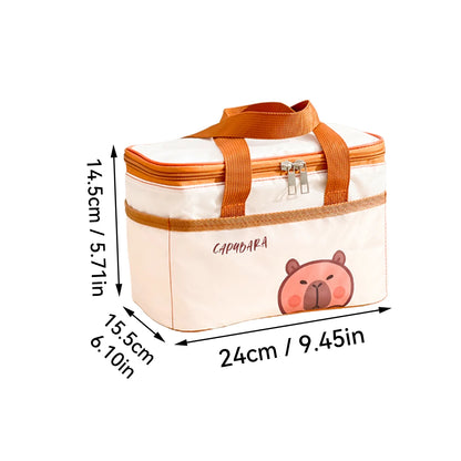 WORTHBUY Cute Thermal Lunch Box Bag, Student Portable Large Capacity Insulated Lunch Bag, Waterproof Reusable Picnic Cooler Bag