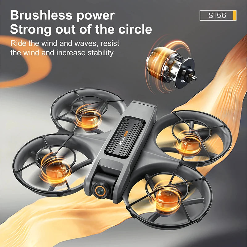 Upgrade S156 Drone 8K HD Dual Camera 3 Battery 5G WiFi FPV Brushless Motors Optical Flow Hover Obstacle Avoidance GPS Four-Axis Drone