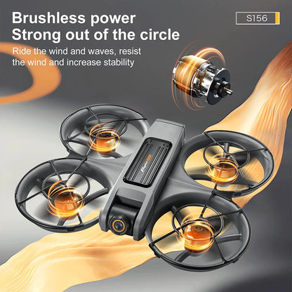 Upgrade S156 Drone 8K HD Dual Camera 3 Battery 5G WiFi FPV Brushless Motors Optical Flow Hover Obstacle Avoidance GPS Four-Axis Drone