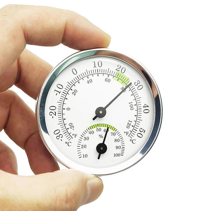 Mini Thermo-Hygrometer Analog Indoor Hygrometer Temperature and Humidity Meter Battery Free Diameter 58MM