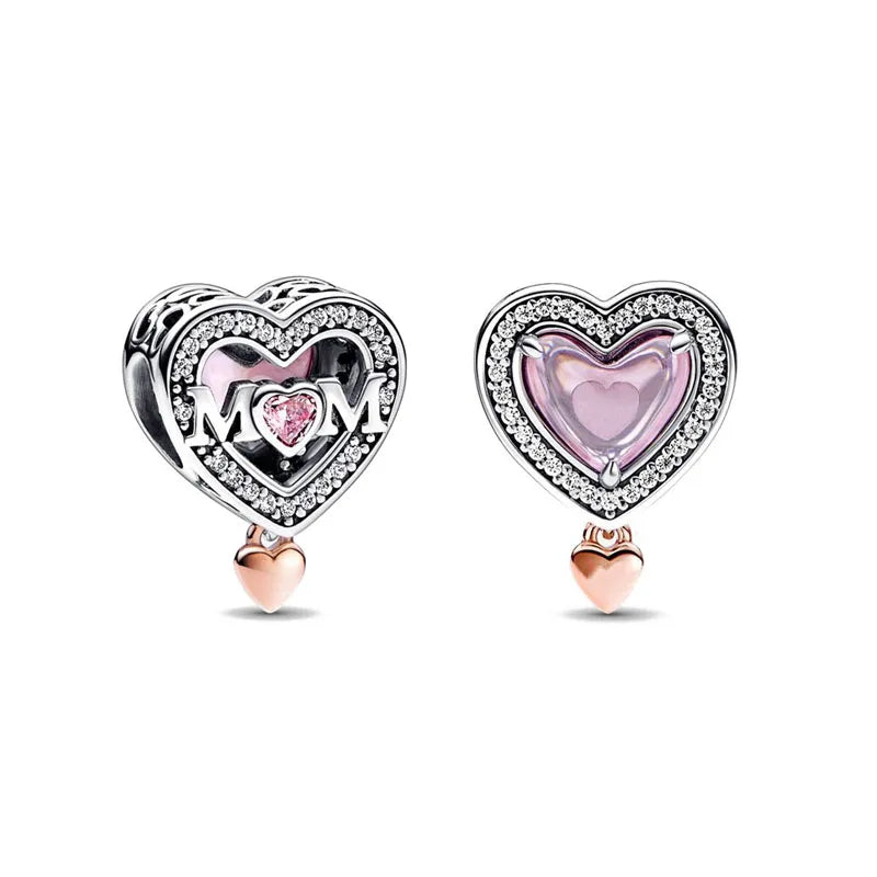 Hot Selling 925 Silver Pink Cake, Dog Paw, Luggage, Cup Bead Pendant Suitable for European Original Bracelet DIY Exquisite Jewelry