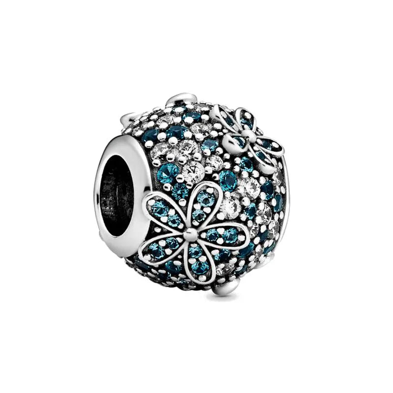 Nuevo colgante de plata 925 compatible con pulsera original, joyas para mujer, serie azul, colgante de pulpo, delfín, búho, camaleón