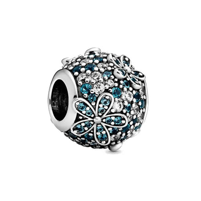 Nuevo colgante de plata 925 compatible con pulsera original, joyas para mujer, serie azul, colgante de pulpo, delfín, búho, camaleón