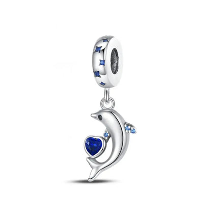 New 925 Silver Octopus crab Charm Bead Sea turtle starfish Seahorse dolphin Pendant Fit Original Bracelet Women DIY Jewelry Gift