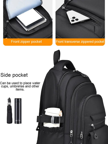 A Multi-layer Waterproof and Stylish Oxford Backpack, Large-capacity Simple Commuter Out-of-town Student Backpack