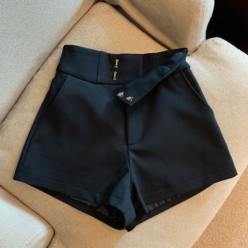 Women's Shorts Mooyufon Black Shorts Women Harajuku Elegance High Waisted Shorts A-Line Slim Casual Hot Girl Straight Pants Sexy