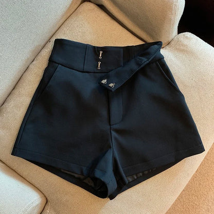 Women's Shorts Mooyufon Black Shorts Women Harajuku Elegance High Waisted Shorts A-Line Slim Casual Hot Girl Straight Pants Sexy