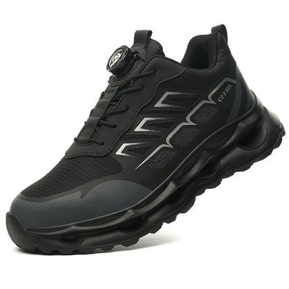Men Rotating Button Safety Shoes, Steel Toe Work Sneakers, Indestructible Shoes, Puncture-Proof Work Boots, Air Cushion Safety Shoes
