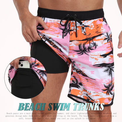 Summer men's hot selling beach pants, casual vacation printed men's pants, comfortable and breathable street clothing