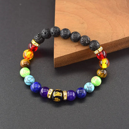 7 Chakra Bracelet Men Women Natural Crystal Healing Anxiety Jewelry Mandala Yoga Meditation Bracelet Rainbow 7 Color Bracelet