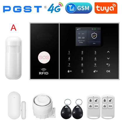 Wireless Home Alarm System Phone 4G Wifi Residential alarm Tuya Smart Home Child Safety protection Anti-theft Camera automation
