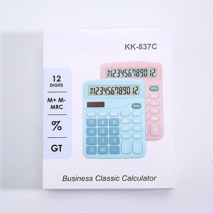 12-Digit Electronic Calculator Solar Calculator Dual Power Supply Calculator for Home Office School Financial Accounting Tools