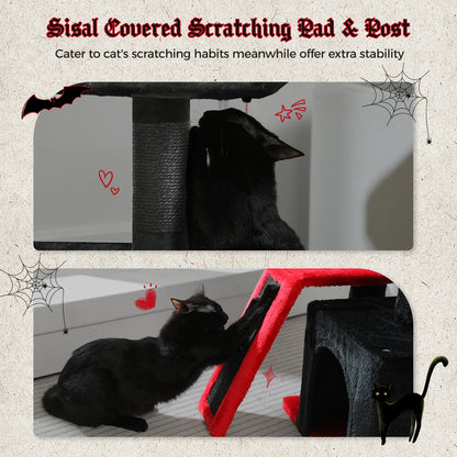 Cat tree, Cat Tower for Indoor Cats, 2 Styles Cat Activity Tree with Cat Scratching Posts, Big Hammock and Removable Top Perch Grey