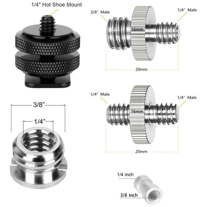 Camera Male to Female Conversion Screw 1/4" 3/8" Inch 20-Thread Fixed Mount Converter for DSLR Light Stand Tripod Ballhead