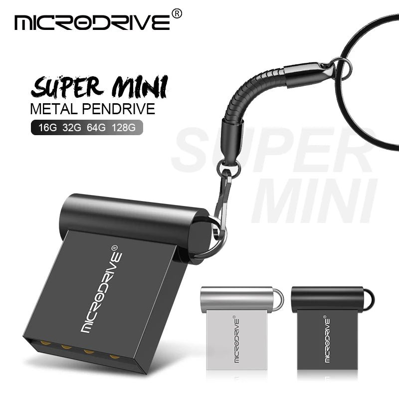 Mini USB Flash Drive 128GB 64GB 32GB 16GB 8GB 4GB Metal 2.0 Pendrive Memory Stick Pen Drive 2.0 High Speed 128GB 64GB U Disk