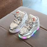 Size 21-30 Baby LED Shoes for Girls Anti-slippery Luminous Sneakers Breathable Glowing Casual Sneakers Girls Led Light Up Shoes