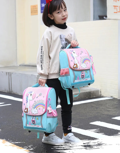 Cute Girls Unicorn Backpacks For Boys 1-3 Grade Cartoon Orthopedic Waterproof Backpack Kindergarten School Bag Mochila Escolar